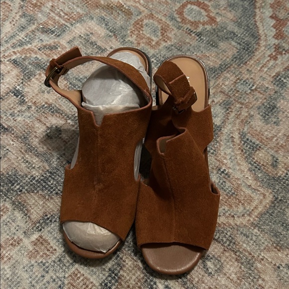 MARKET & SPRUCE Brown Suede Women's Heeled Sandals STITCH FIX SIZE 7.5 - Picture 2 of 5